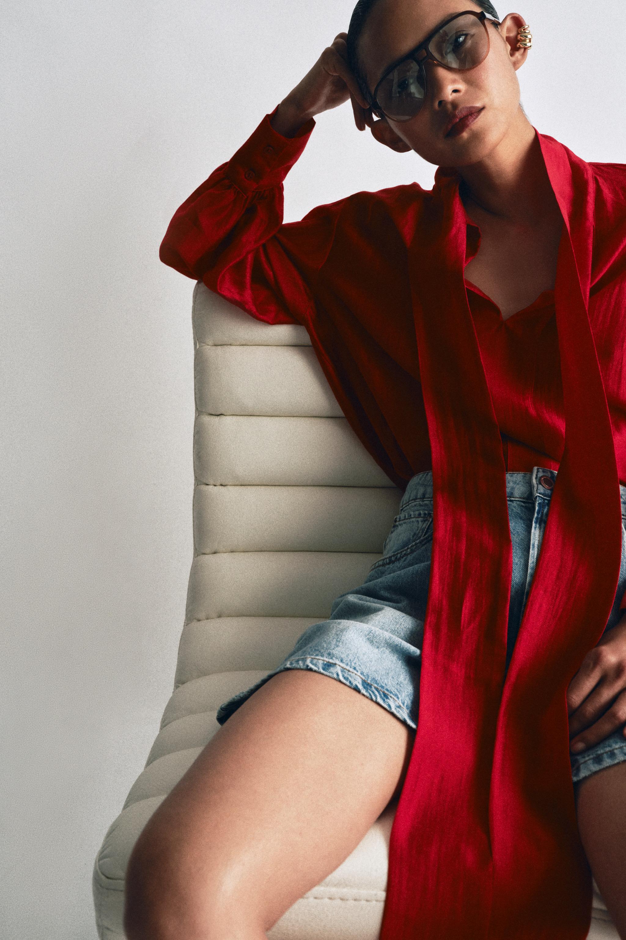 ZW COLLECTION HIGH-WAIST DENIM SHORTS